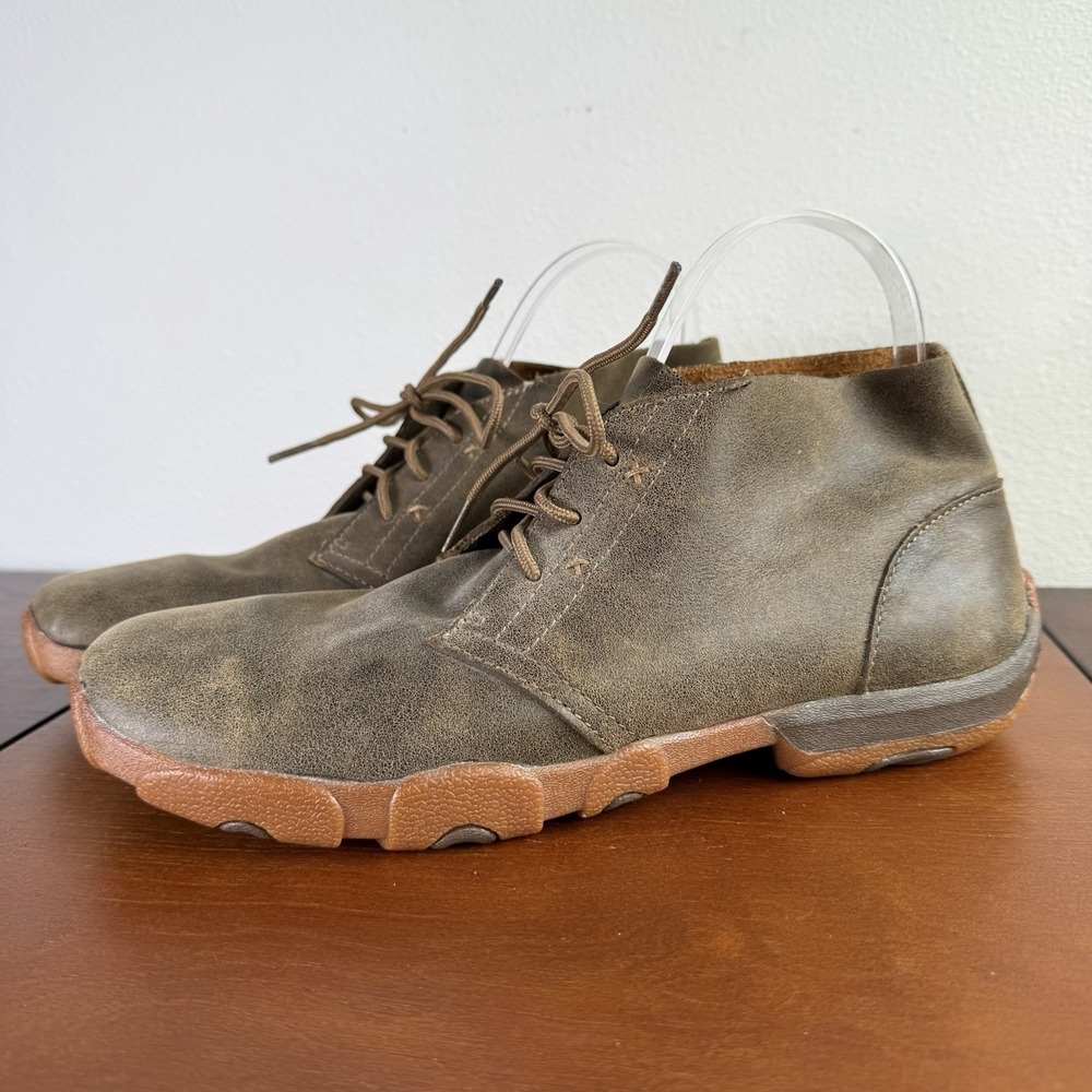 Twisted X Men's Chukka Driving Mocs MDM0011 Leather Men's 8.5 Brown Excellent - Picture 2 of 11